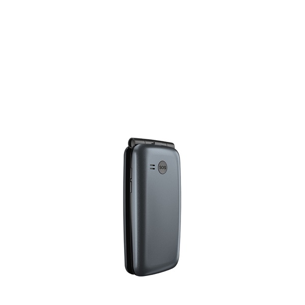 GIGASET GL7 mobiltelefon, flip, idősek számára, Dual SIM, titán-ezüst (S30853-H1199-R601)