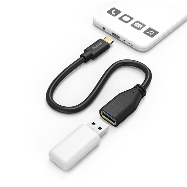 HAMA 201605 FIC E3 USB TYPE-C OTG ADAPTER, 0,15M (00201605)