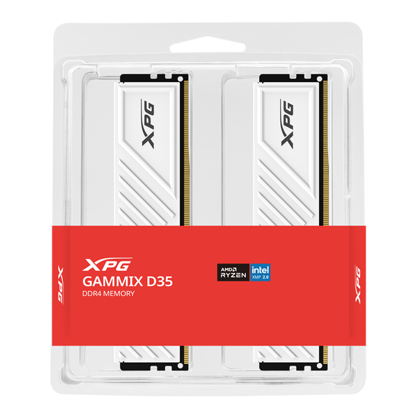 ADATA Memória DDR4 16GB 3200Mhz DIMM XPG XMP GAMMIX D35 (Kit of 2), White (AX4U32008G16A-DTWHD35)