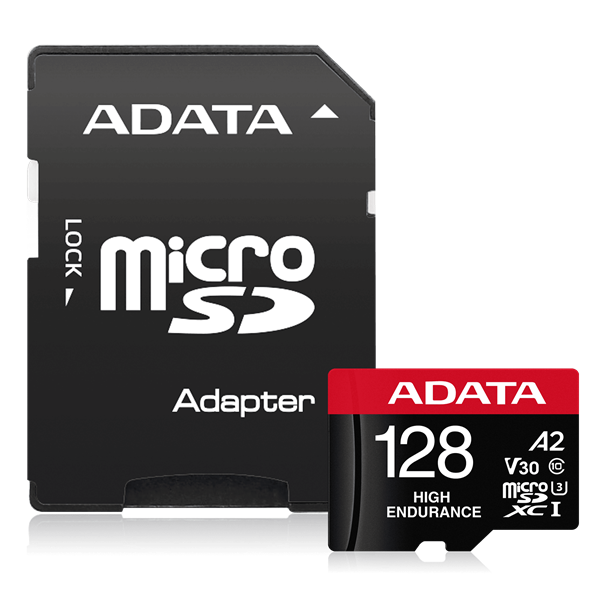 ADATA Memóriakártya MicroSDXC 128GB + Adapter ENDURANCE UHS-I A2 V30 (100/85) (AUSDX128GUI3V30SHA2-RA1)