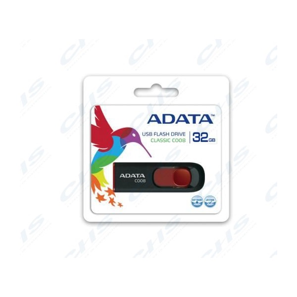 ADATA Pendrive 32GB, C008, Fekete (AC008-32G-RKD)