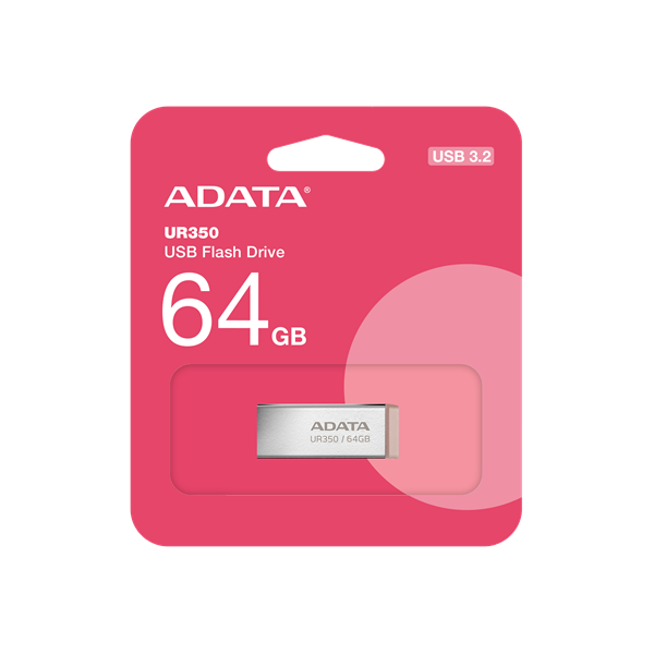 ADATA Pendrive 64GB, UR350 USB 3.2, fémházas, barna (UR350-64G-RSR/BG)