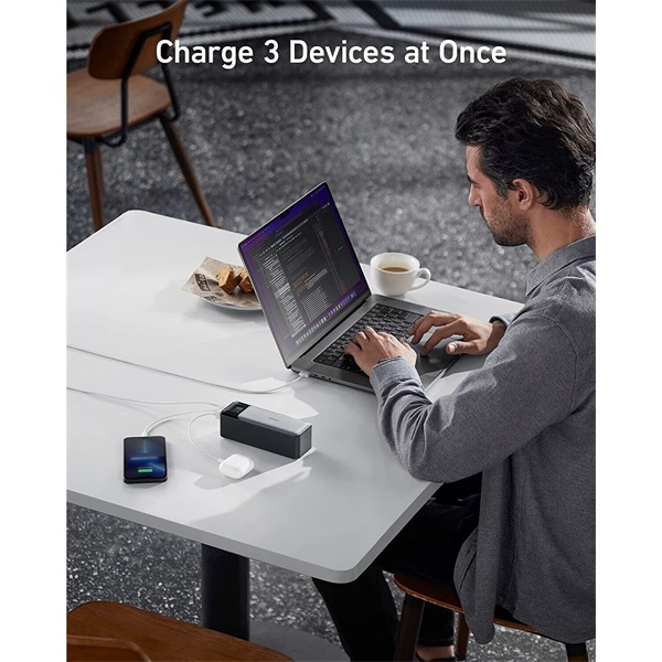 ANKER Powerbank GaNPrime 24000mAh, 140W, USB-C Input/Output, USB-A+USB-C Output, fekete - A1289011 (A1289011)