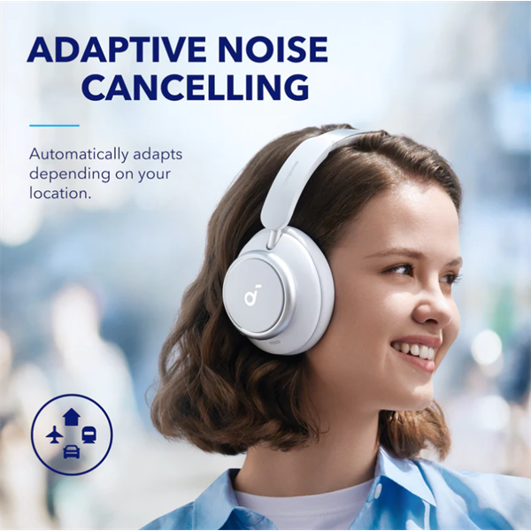 ANKER Vezeték Nélküli Fejhallgató, Soundcore Q45, Aktív Zajszűrő, fehér - A3040G21 (A3040G21)
