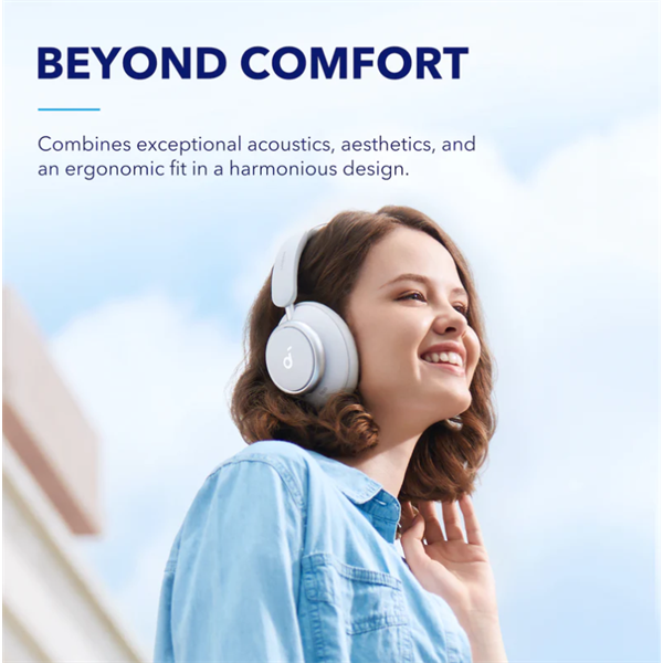 ANKER Vezeték Nélküli Fejhallgató, Soundcore Q45, Aktív Zajszűrő, fehér - A3040G21 (A3040G21)