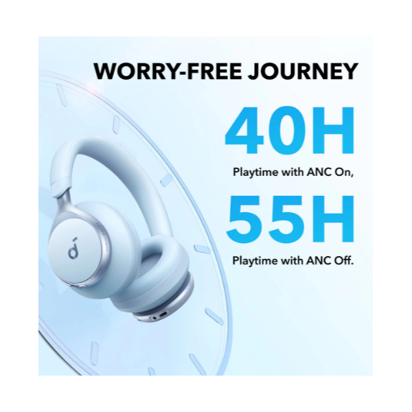 ANKER Vezeték Nélküli Fejhallgató, Soundcore Space One, Aktív Zajszűrő, kék - A3035G31 (A3035G31)
