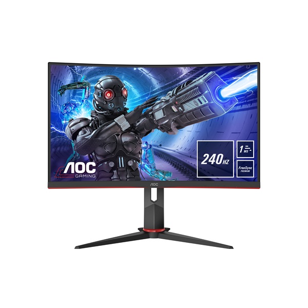 AOC Ívelt Gaming 240Hz VA monitor 31.5" C32G2ZE/BK, 1920x1080, 16:9, 300cd/m2, 1ms, 2xHDMI/DisplayPort (C32G2ZE/BK)