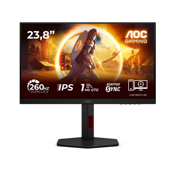 AOC IPS Gaming monitor 23,8" 24G4ZR 1920x1080, 16:9, 300cd/m2, 1ms, DisplayPort/2xHDMI, 260 Hz, áll.mag.,pivot (24G4ZR)