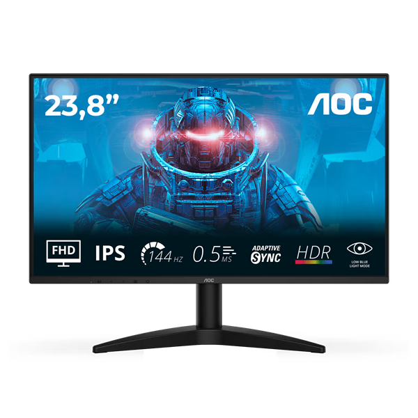 AOC IPS monitor 23.8" 24B36X, 1920x1080, 16:9, 300cd/m2, 4ms, 1xHDMI/DisplayPort, 144Hz (24B36X)