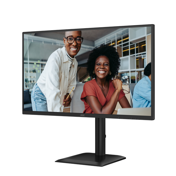 AOC IPS monitor 27" 27E4U 1920x1080, 16:9, 300cd/m2, 4ms, VGA/HDMI/USB, hangszóró, 120 Hz, áll.mag., pivot (27E4U)