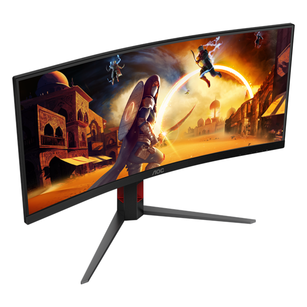 AOC Ívelt Gaming 180Hz Fast VA monitor 34" CU34G4, 3440x1440, 21:9, 300 cd/m2, 0.5 ms, HDMIx2/DisplayPort (CU34G4)