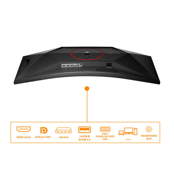 AOC Ívelt Gaming 180Hz VA monitor 34" CU34G4CA, 3440x1440, 21:9, 450cd/m2, 1ms, 2xHDMI/DisplayPort/2xUSB, hangszóró (CU34G4CA)