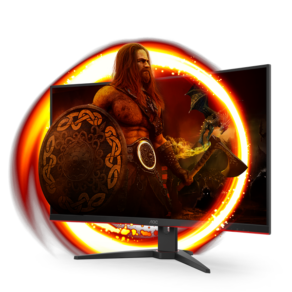 AOC Ívelt Gaming 240Hz VA monitor 31.5" C32G2ZE/BK, 1920x1080, 16:9, 300cd/m2, 1ms, 2xHDMI/DisplayPort (C32G2ZE/BK)