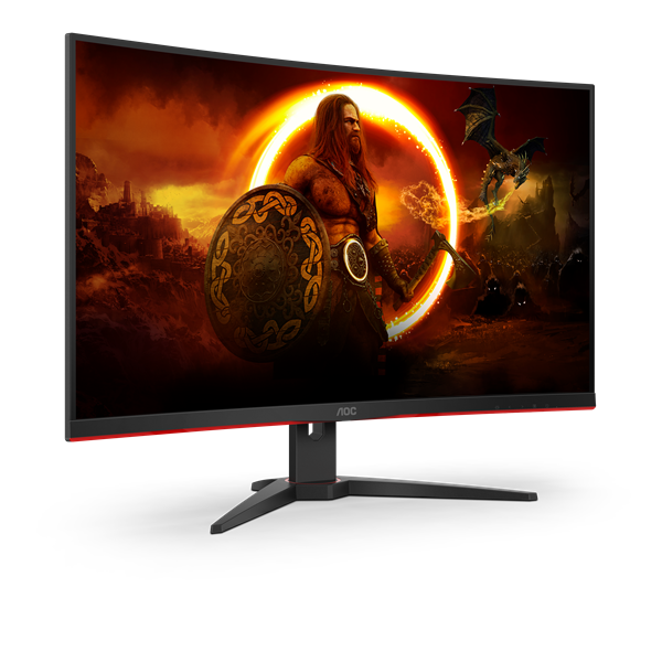 AOC Ívelt Gaming 240Hz VA monitor 31.5" C32G2ZE/BK, 1920x1080, 16:9, 300cd/m2, 1ms, 2xHDMI/DisplayPort (C32G2ZE/BK)