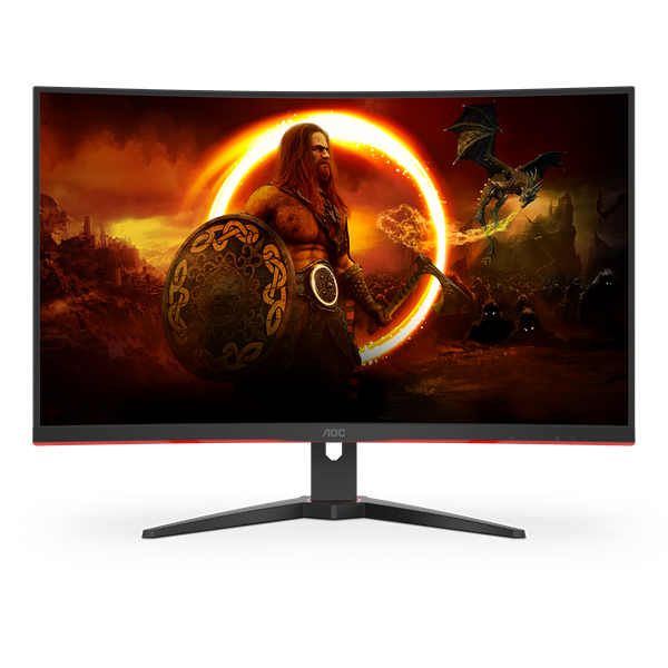 AOC Ívelt Gaming 240Hz VA monitor 31.5" C32G2ZE/BK, 1920x1080, 16:9, 300cd/m2, 1ms, 2xHDMI/DisplayPort (C32G2ZE/BK)