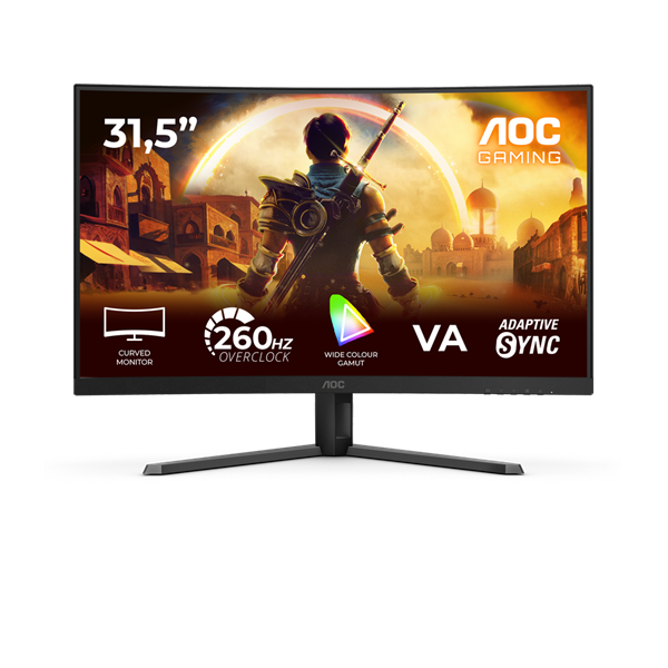 AOC Ívelt VA Gaming 260 Hz monitor 31,5" C32G42ZE 1920x1080, 16:9, 300cd/m2, 4ms, HDMI/DisplayPort, áll.mag. (C32G42ZE)