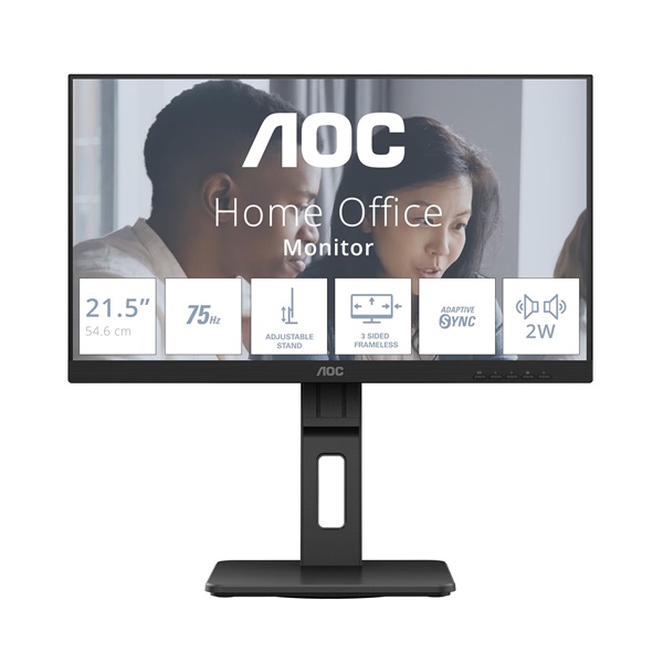 AOC monitor 21,5" 22E2UMF, 1920x1080, 16:9, 250 cd/m2, 4ms, D-SUB/HDMI/DP/USBx4 (22E2UMF)