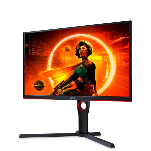 AOC Gaming 240Hz monitor 24.5" 25G3ZM/BK, 1920x1080, 16:9, 300cd/m2, 1ms, 2xHDMI/DisplayPort, áll. mag, pivot (25G3ZM/BK)