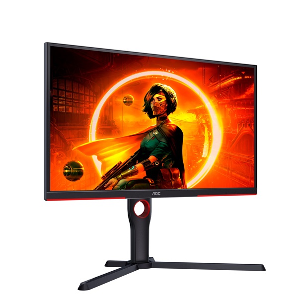 AOC Gaming 240Hz monitor 24.5" 25G3ZM/BK, 1920x1080, 16:9, 300cd/m2, 1ms, 2xHDMI/DisplayPort, áll. mag, pivot (25G3ZM/BK)