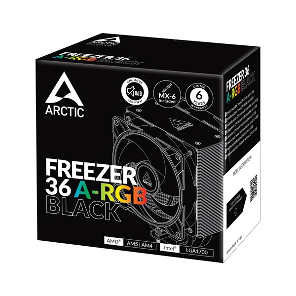 ARCTIC COOLING CPU hűtő Freezer 36 A-RGB, Fekete (ACFRE00124A)