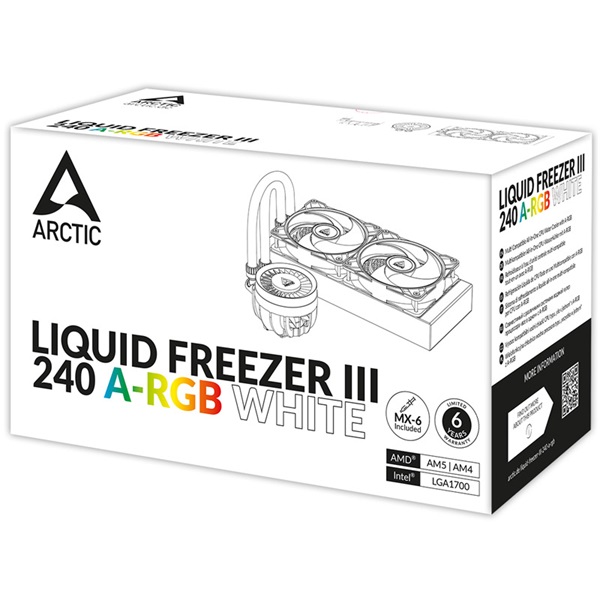 ARCTIC COOLING CPU hűtő Liquid Freezer III 240 A-RGB (vízhűtés), Univerzális Fehér (ACFRE00150A)