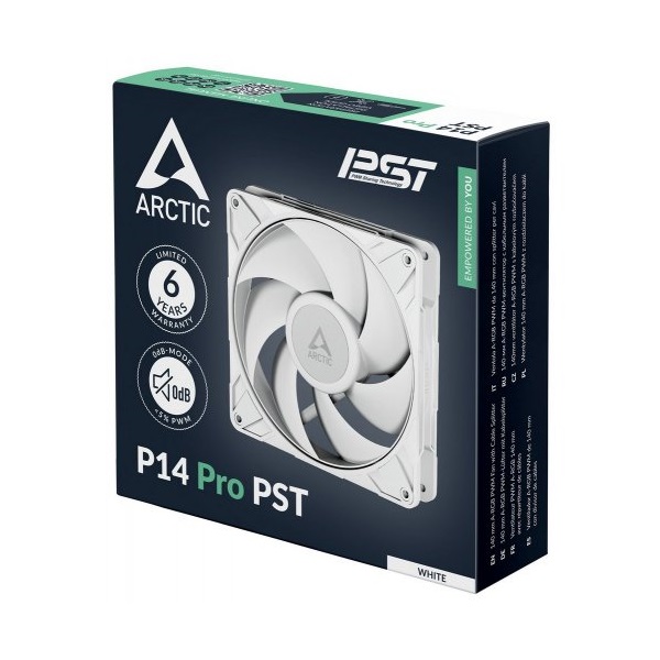 ARCTIC COOLING Rendszerhűtő Ventilátor P14 Pro PST Fehér, 14cm (ACFAN00317A)
