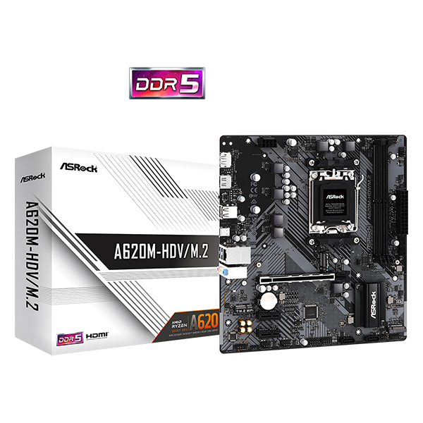 ASROCK Alaplap AM5 A620M-HDV/M.2 AMD A620, mATX (A620M-HDV/M.2)