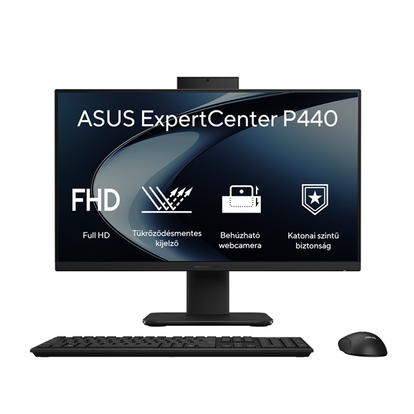 ASUS COM AIO ExpertCenter P440VAK-BPC4980 23,8" FHD, i5-13420H, 16GB, 512GB M.2, INT, NOOS, Fekete (P440VAK-BPC4980)