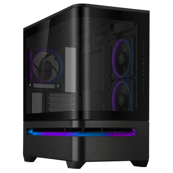 ASUS Ház Prime AP202, Tápegység nélkül, Fekete, Üvegfalú (AP202/BK/TG/ARGB)