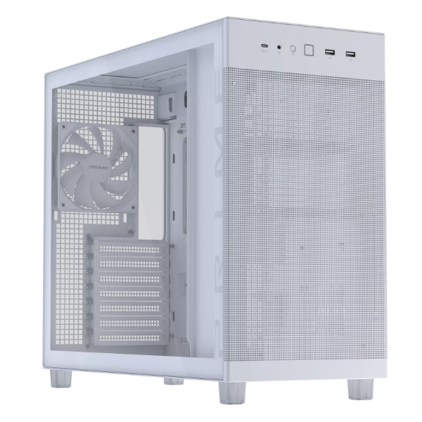 ASUS Ház Prime AP303, Tápegység nélkül, Fehér, Üvegfalú (AP303/WT/TG)