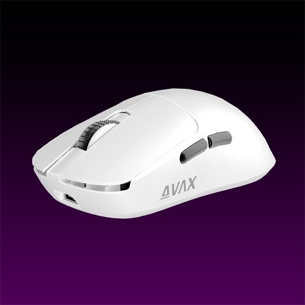 AVAX Vezeték Nélküli Egér - LW03 PRO PAW3395 Tri-mode 8k lightweight Gamer, fehér (AVAX_LW03W_PRO)