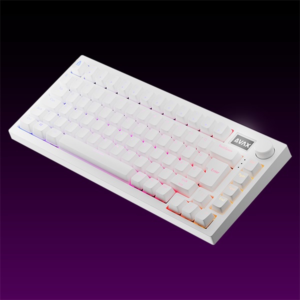 AVAX Vezetékes/Vezeték Nélküli Billentyűzet GM02 PRO USB, Fekete, Mechanikus, Yellow Switch, HUN, fehér (AVAX_GM02Y_PRO_WHITE)