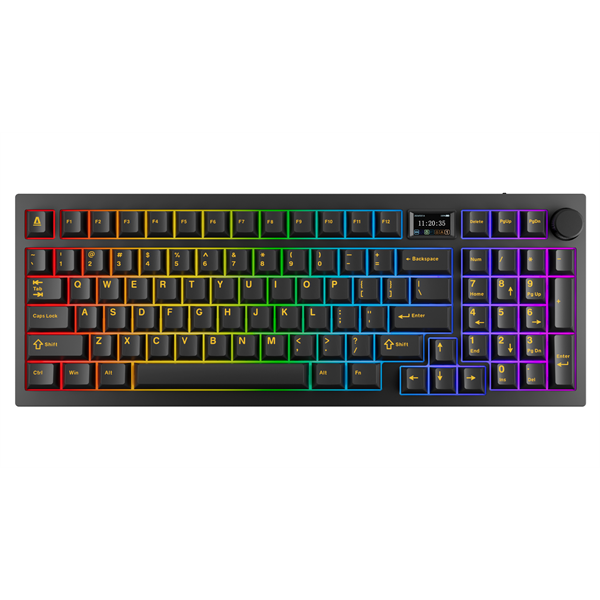 AVAX Vezetékes/Vezeték Nélküli Billentyűzet GM03 PRO USB, Fekete, Mechanikus, Brown Switch, HUN (AVAX_GM03B_PRO)
