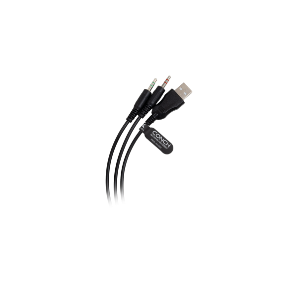 BARACUDA BGH-031B CONCH-B vezetékes gamer fejhallgató mikrofonnal, fekete (BC BGH-031B)