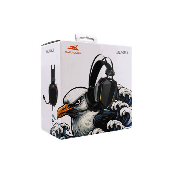 BARACUDA BGH-041B SEAGUL-B vezetékes gamer fejhallgató mikrofonnal, fekete (BC BGH-041B)