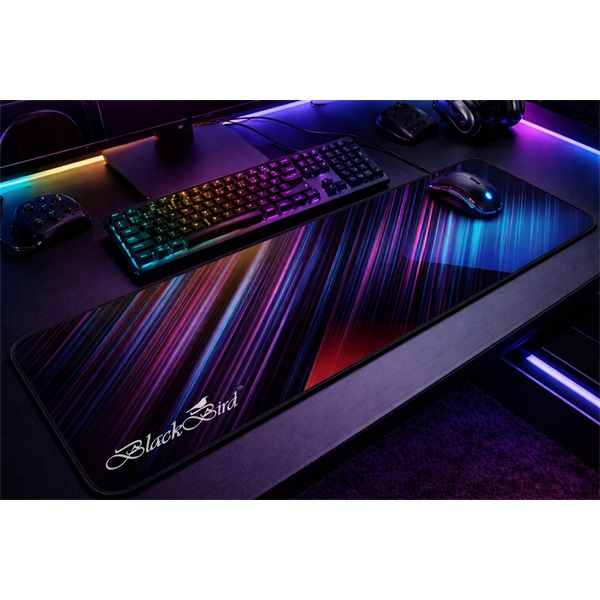 BLACKBIRD Egérpad Gamer NebulaGrip  80x30cm 3mm vastag fekete varrott szegély (BH1821)