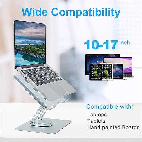 BLACKBIRD Notebook Állvány, 360 fokban forgatható alumínium ezüst (BH1479)