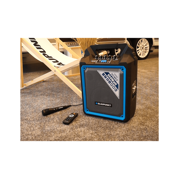 BLAUPUNKT MB06 Bluetooth Party karaoke hangszóró, 1 db mikrofon, 500W, Fekete (RTVBLAS002) (MB06)