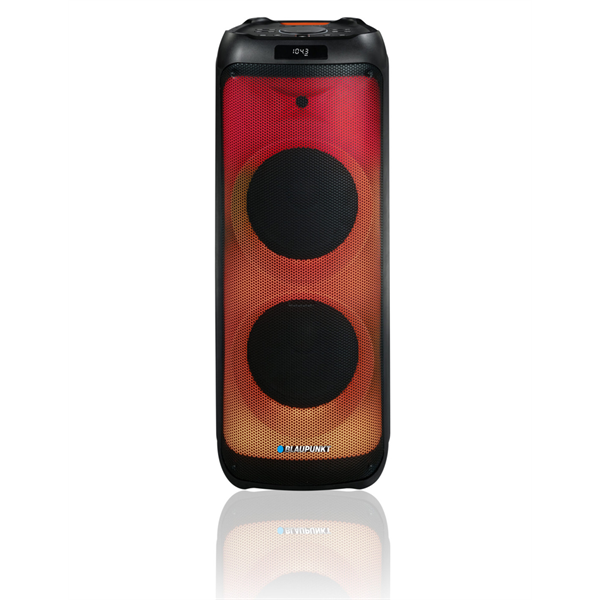 BLAUPUNKT PB12DB Bluetooth party hangszóró, karaoke, 2 db mikrofon, LED, 1600W, Fekete (RTVBLAS017) (PB12DB)