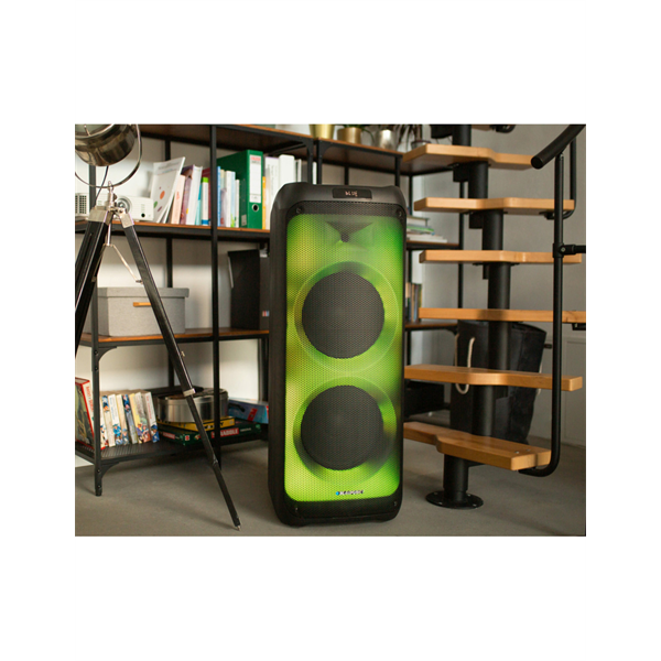 BLAUPUNKT PB12DB Bluetooth party hangszóró, karaoke, 2 db mikrofon, LED, 1600W, Fekete (RTVBLAS017) (PB12DB)