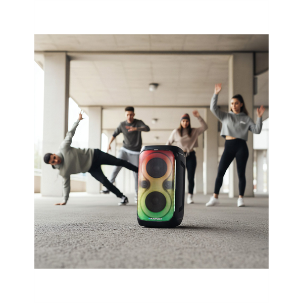 BLAUPUNKT PB60X Bluetooth Party MDF hangszóró, AUX, LED világítás, 120W, Fekete (PB60X)