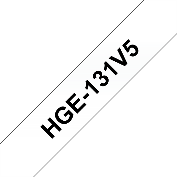 BROTHER szalag HGe-131, Átlátszó alapon Fekete, Nagy sebességű, 12mm  0.47", 8 méter, 5db/csomag (HGE131V5)