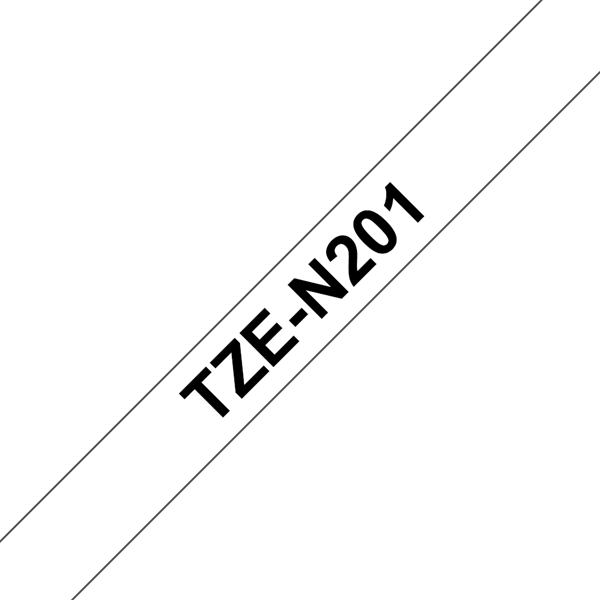 BROTHER szalag TZe-N201, Fehér alapon Fekete, Nem laminált, 3.5mm  0.13", 8 méter (TZEN201)