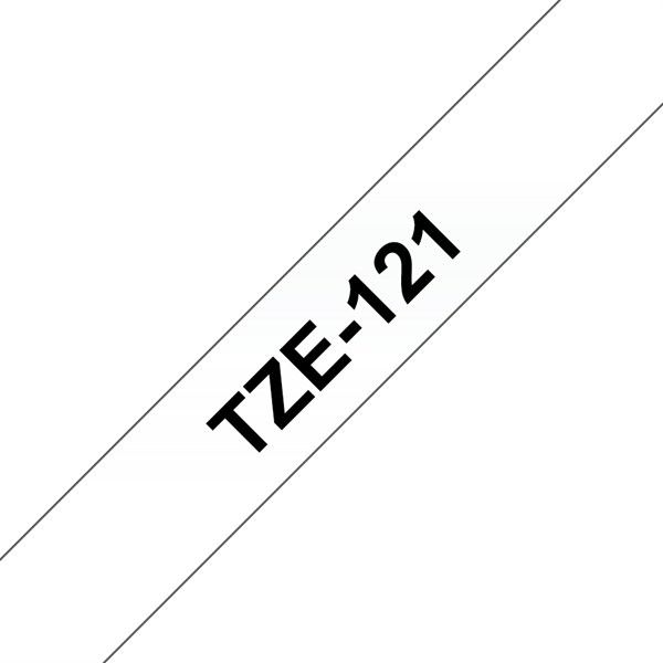 BROTHER szalag TZe-121, Átlátszó alapon Fekete, Laminált, 9mm  0.35", 8 méter (TZE121)