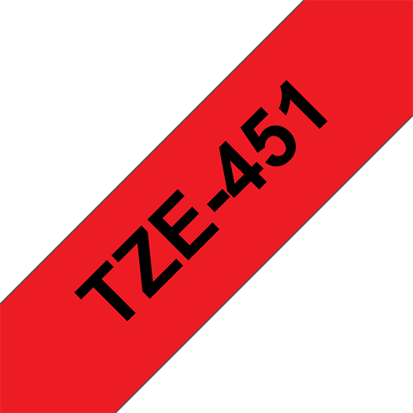 BROTHER szalag TZe-451, Piros alapon Fekete, Laminált, 24mm  0.94", 8 méter (TZE451)
