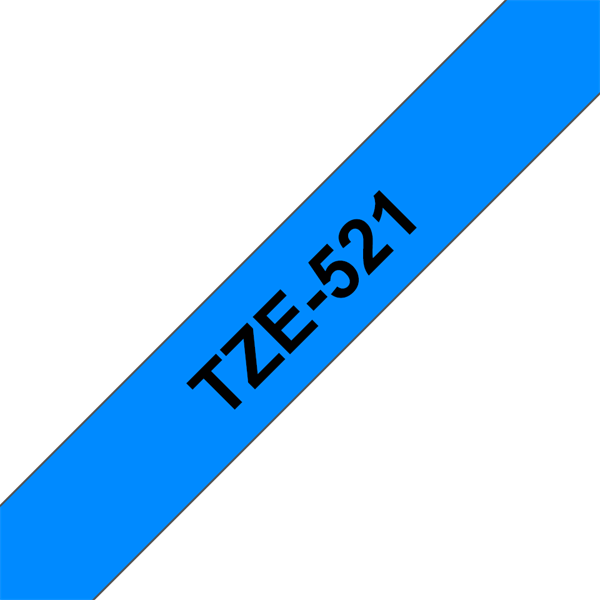 BROTHER szalag TZe-521, Kék alapon Fekete, Laminált, 9mm  0.35", 8 méter (TZE521)
