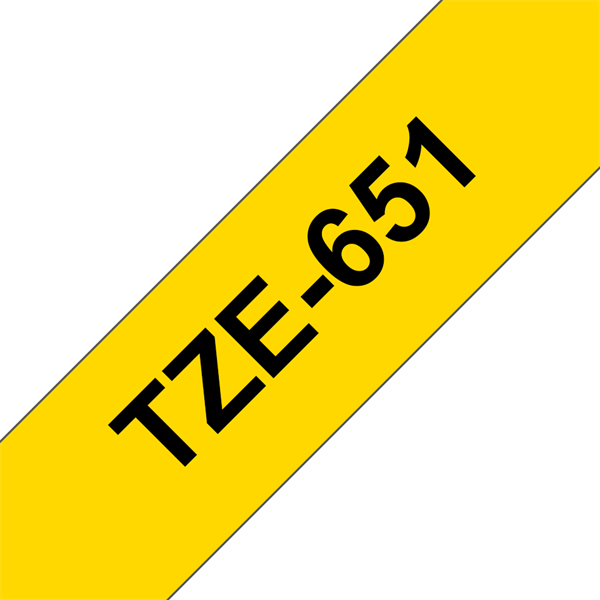 BROTHER szalag TZe-651, Sárga alapon Fekete, Laminált, 24mm  0.94", 8 méter (TZE651)