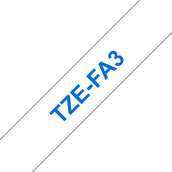 BROTHER szalag TZe-FA3, Fehér alapon Kék, Szövet szalag, 12mm  0.47", 3 méter (TZEFA3)