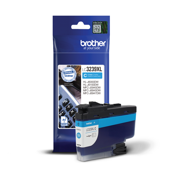 BROTHER Tintapatron LC3239XLC, Szuper nagy töltetű - 5000 oldal, Cián (LC3239XLC)