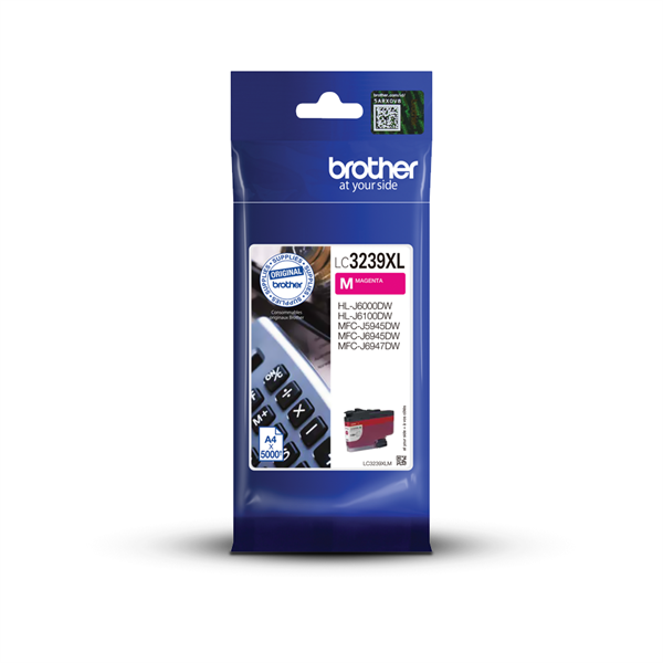 BROTHER Tintapatron LC3239XLM, Szuper nagy töltetű - 5000 oldal, Magenta (LC3239XLM)